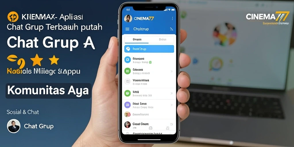 Tampilan antarmuka CINEMA77 yang sederhana dan menarik untuk chat grup.