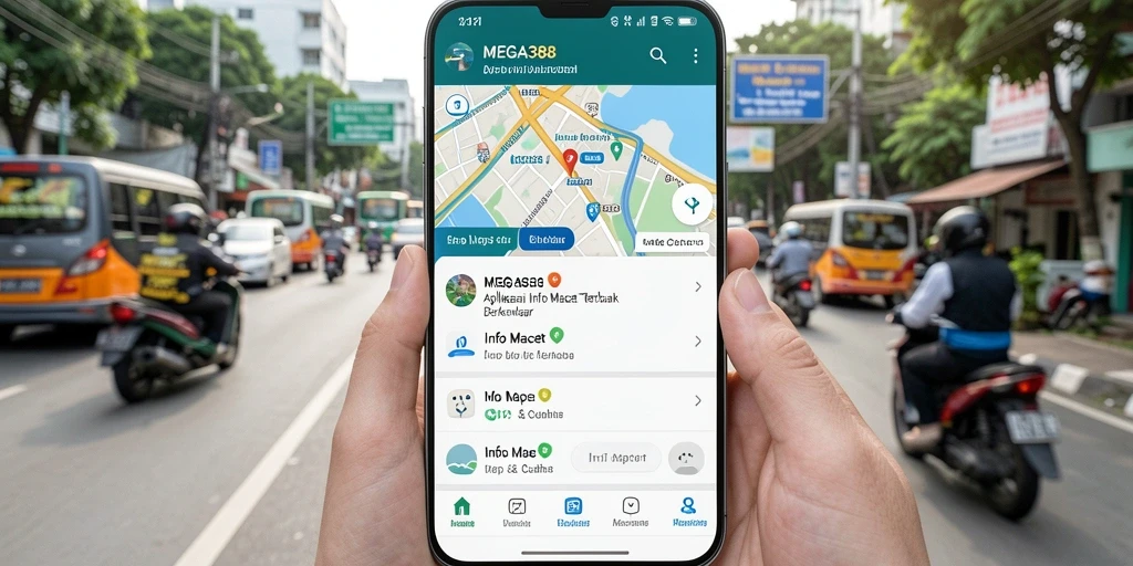 Antarmuka MEGA388 dengan informasi kemacetan yang jelas.