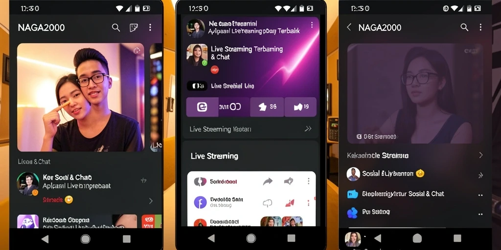 Antarmuka pengguna NAGA2000 saat Live Streaming aktif.