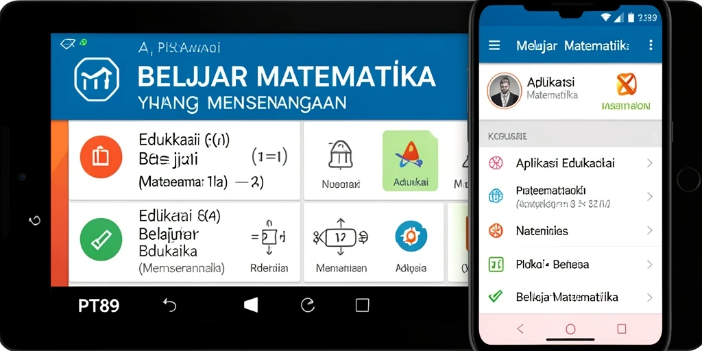 Tampilan antarmuka aplikasi PT89 untuk belajar matematika.