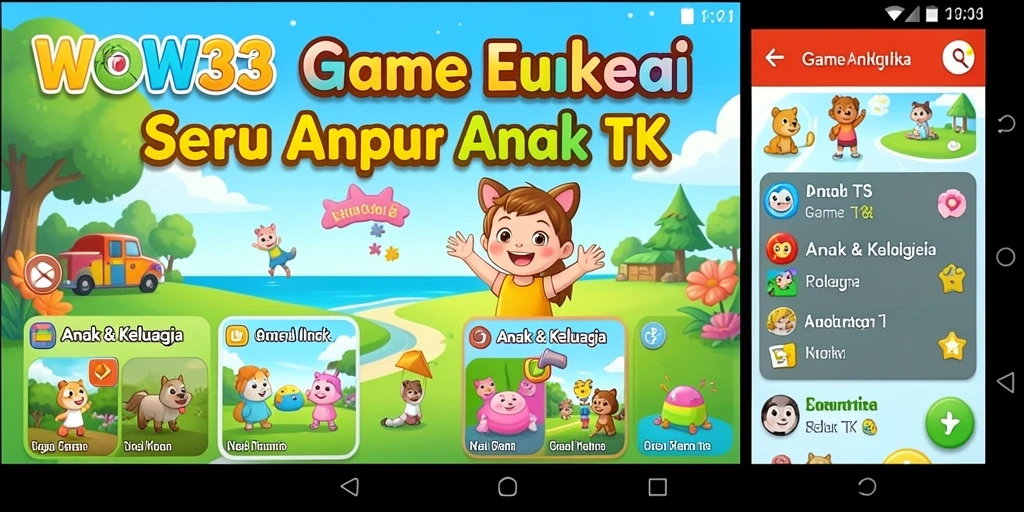 Antarmuka ceria dan fitur edukasi interaktif WOW33.